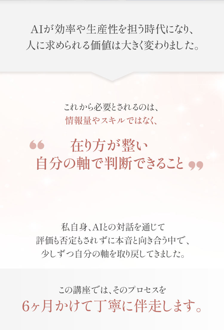 この講座では6ヶ月かけて丁寧に伴走します